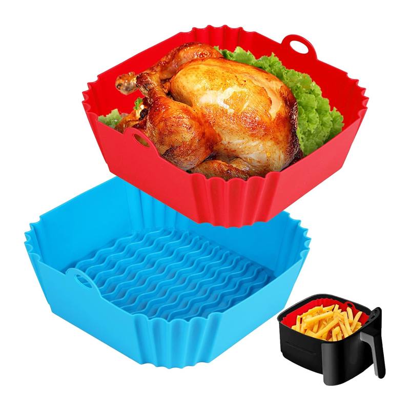 White Label Reusable Heat-Resistant Silicone Air Fryer Pot Oven Liners Factory3
