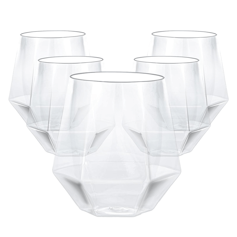Custom Recyclable Plastic Stemless Clear Wine Glasses for Various Industries Manufacturing1