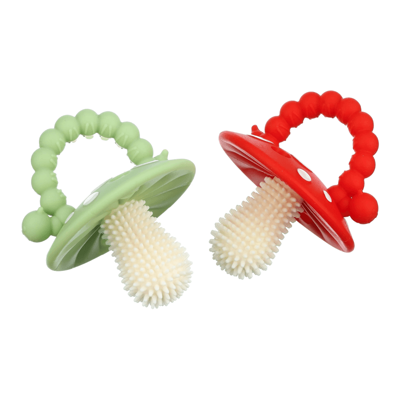 OEM BPA Free Mushroom Silicone Chompy Teether for Infants Care Solution Factory3