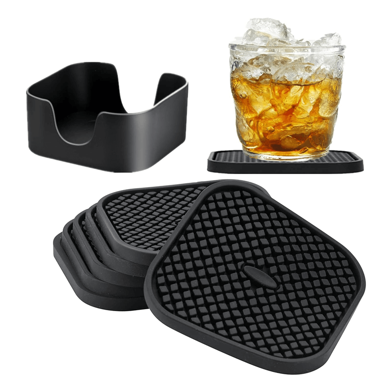 OEM Non-Slip Silicone Drinking Coasters with Holder for Hot or Cold Drinks Manufacturing3