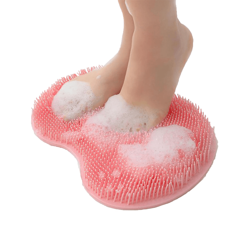 OEM Silicone Shower Foot Scrubber Mat with Wall-Mounted Suction Cups Bathroom Accessories2