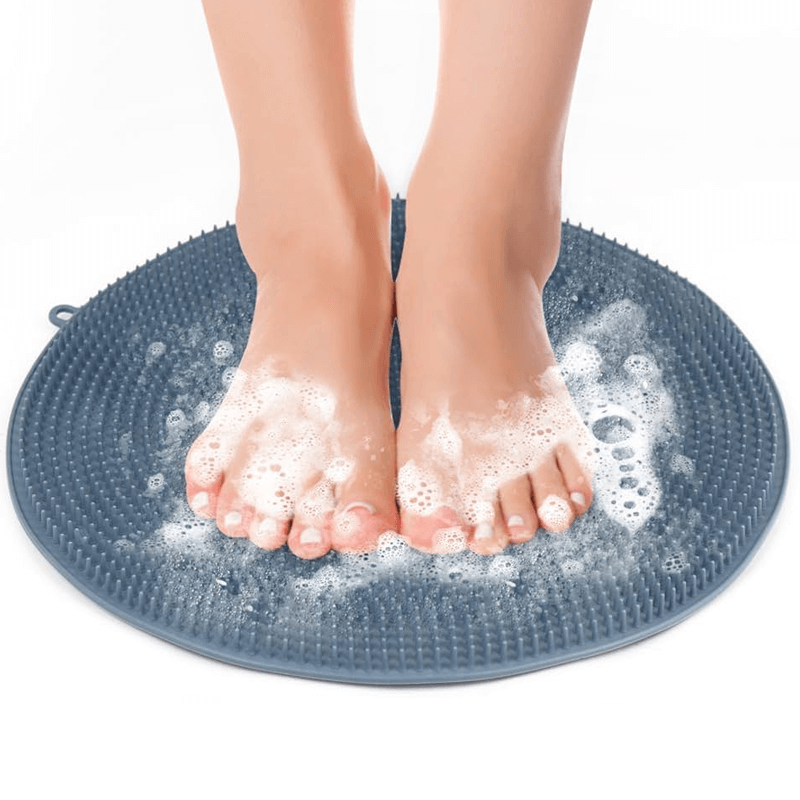 OEM Silicone Shower Foot Scrubber Mat with Wall-Mounted Suction Cups Bathroom Accessories3