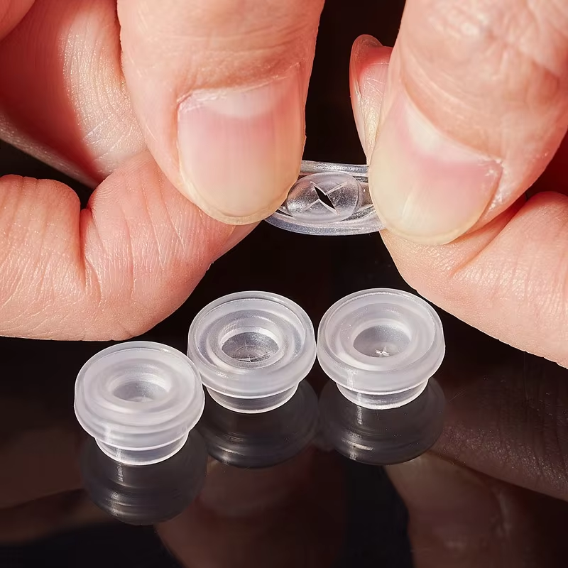 Customized Medical Grade 10.5mm LSR Silicone Valves with 3mm Cross Slit for Leak Proof Mess Free One Way Dispensing Caps Suppliers4